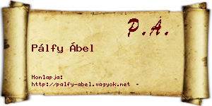 Pálfy Ábel névjegykártya
